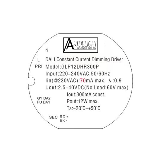 DALI driver 0,75-12W 2,5-40V